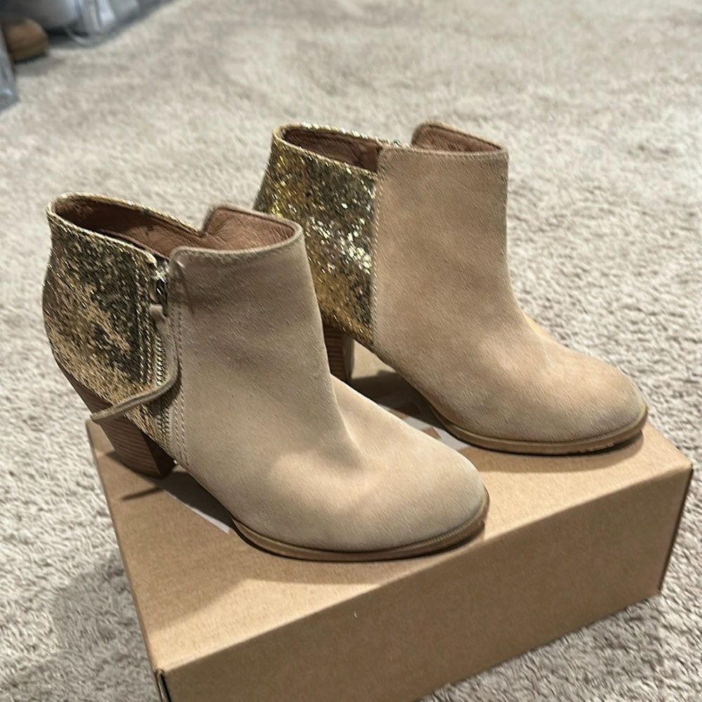 8 - ALDO suede women’s booties with glitter detail